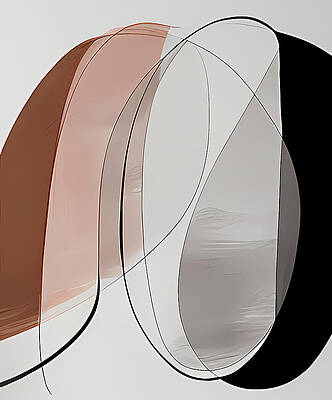  Painting - Lines and colored shapes in minimalist Boho Style by Dave Bakker