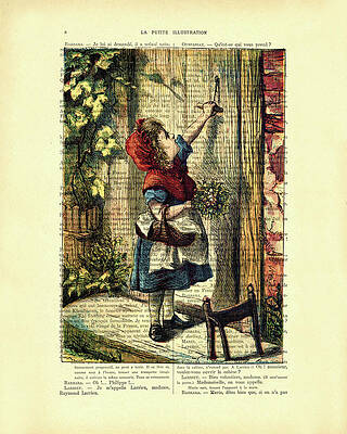 Wall Art - Mixed Media - Little Red Riding Hood  by Madame Memento