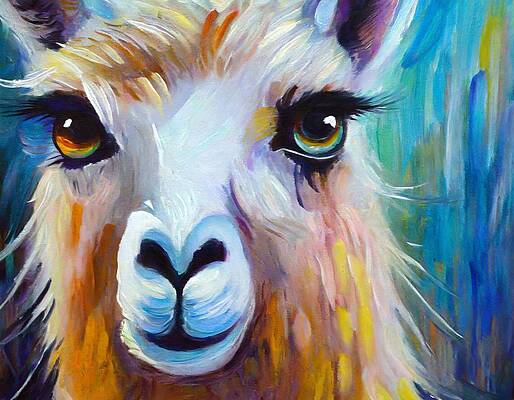 Wall Art - Mixed Media - Llama Eyes by Susan Rydberg