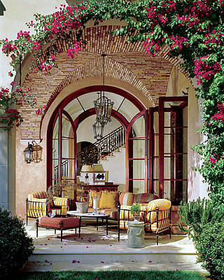 Wall Art - Photograph - Loggia of a Tuscan-style House by Mary E Nichols