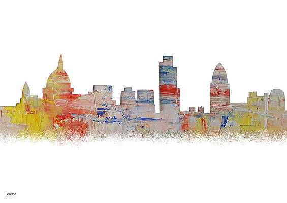  Mixed Media - London England Skyline Canvas Art Print by Isla Mavellie