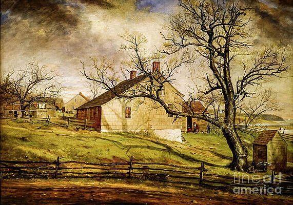 Long Island Farmhouses by William Sidney Mount 1863 by William Sidney Mount Long Island Farmhouses by William Sidney Mount 1863 by William Sidney Mount