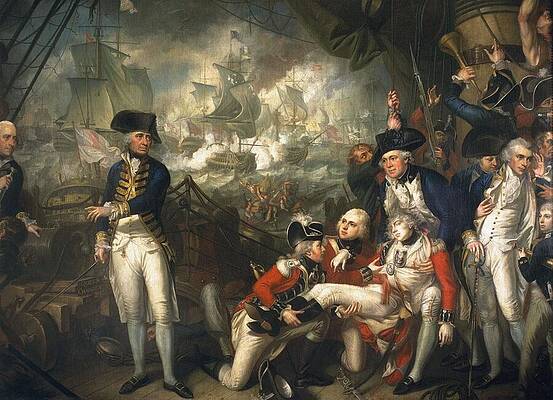 Wall Art - Painting - Lord Howe on the Deck of the Queen Charlotte  1 June 1794 by Lord Howe On The Deck Of The Queen Charlotte  June  Mather Brown