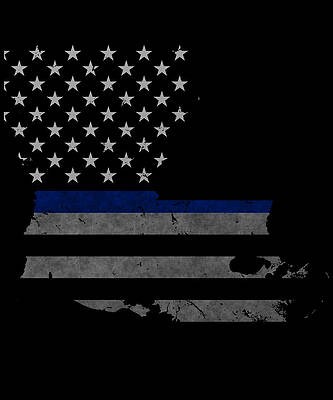 Wall Art - Digital Art - Louisiana Police Thin Blue Line by Flippin Sweet Gear