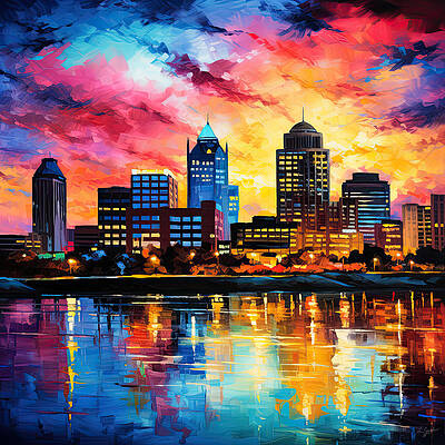 Louisville Skyline Poster Louisville Wall Art Print Travel 