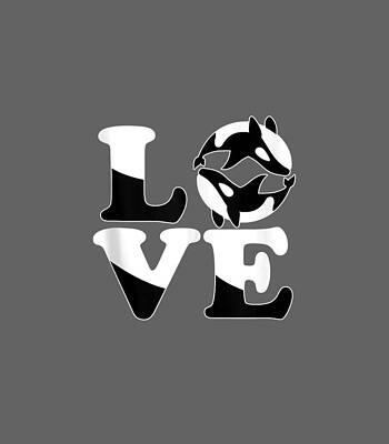  Digital Art - Love Orcas Valentine Whale Orca Valentines Day Tree Day by Meadoc Osamu