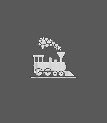  Digital Art - Love Train Kids Valentines by Sofiyu Kash