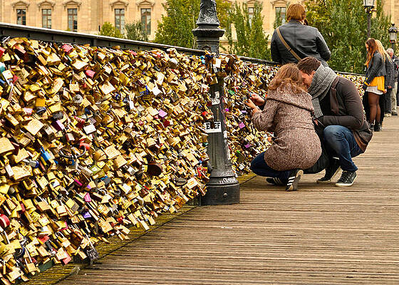 Lovers' Locks Bridge, Paris by Steven Carletti