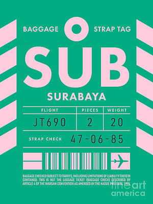 Wall Art - Digital Art - Luggage Tag D - SUB Surabaya Indonesia by Organic Synthesis