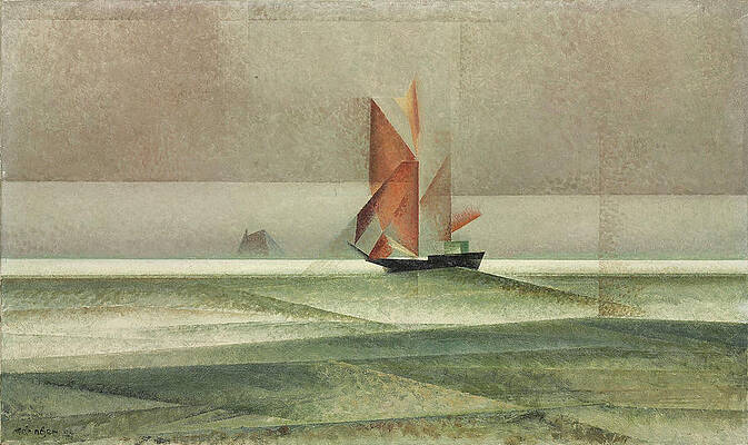 1929 Postkarte Jachten Lyonel Feininger 