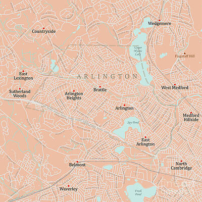 MA Middlesex Arlington Vector Road Map by Frank Ramspott MA Middlesex Arlington Vector Road Map by Frank Ramspott