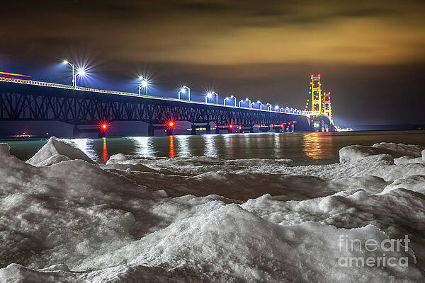 Mackinac Bridge Winter Ice -7358 by Norris Seward Mackinac Bridge Winter Ice -7358 by Norris Seward