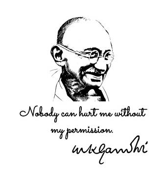 Wall Art - Drawing - Mahatma Gandhi - peace by Bruno