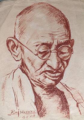 Wall Art - Drawing - Mahatma Gandhi by Raj Pal Narang