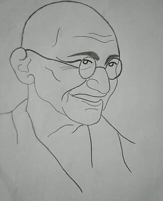 Mahatma Gandhi Drawings - Pixels