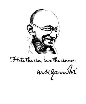 Wall Art - Drawing - Mahatma Gandhi - sinners by Bruno