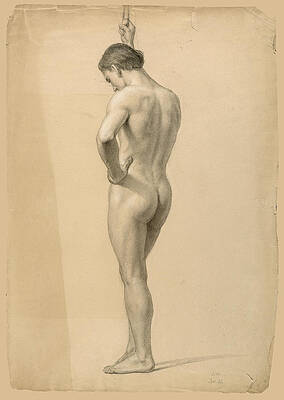Male Nude Standing Print by Daniel Huntington