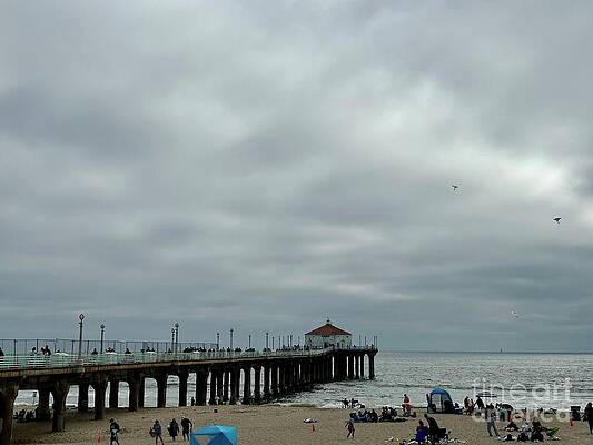 Wall Art - Photograph - Manhattan Beach Pier Seaside Ocean View California Summer 2024 by John Shiron