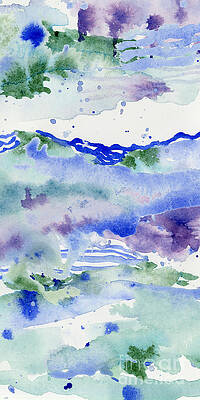 Many Waters 2 Watercolor Abstract in Blue, Aqua, Purple and Green by Audrey Jeanne Roberts Many Waters 2 Watercolor Abstract in Blue, Aqua, Purple and Green by Audrey Jeanne Roberts