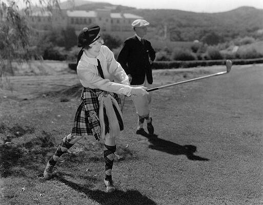 Wall Art - Photograph - Margaret Morris Golfing Kilt Vintage Candid 1920 by Silver Screen