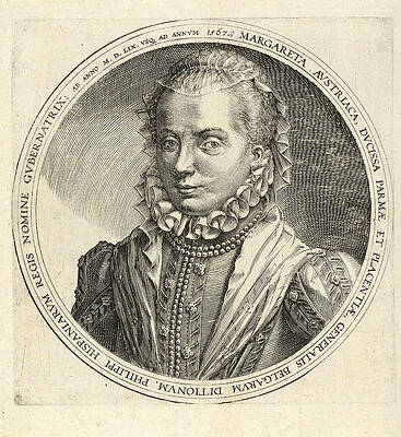 Margaret of Parma Print by Frans Hogenberg
