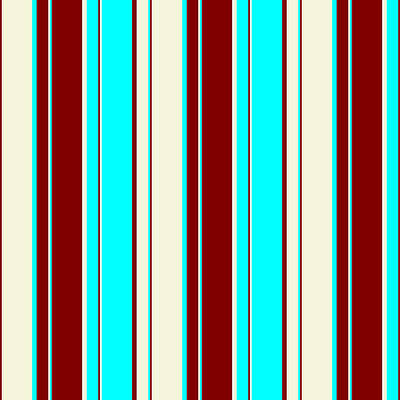 [ Thumbnail: Maroon, Beige, and Aqua Colored Striped Pattern Acrylic Print ]