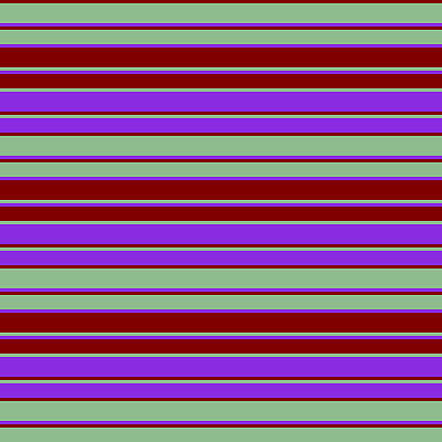 [ Thumbnail: Maroon, Dark Sea Green, and Purple Colored Stripes Pattern Tote Bag ]