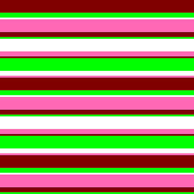 [ Thumbnail: Maroon, Lime, White, and Hot Pink Colored Stripes/Lines Pattern Acrylic Print ]