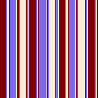 [ Thumbnail: Maroon, Medium Slate Blue, and Beige Colored Lined/Striped Pattern Acrylic Print ]