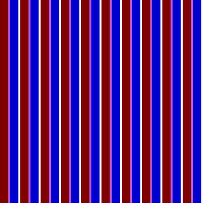 [ Thumbnail: Maroon, Orchid, Blue, and White Colored Lines/Stripes Pattern Wood Print ]