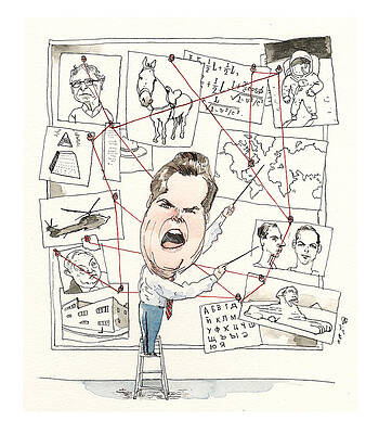 Wall Art - Painting - Matt Gaetz Explains the Conspiracy Theory Meant to Take Him Down  by Barry Blitt