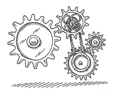 Teamwork concept hand drawn cog and gear sketch  stock vector 1817752   Crushpixel