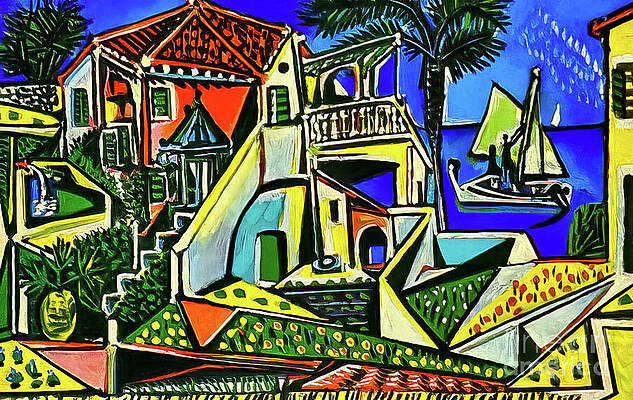Wall Art - Painting - Mediterranean Landscape by Pablo Picasso 1952 by Pablo Picasso