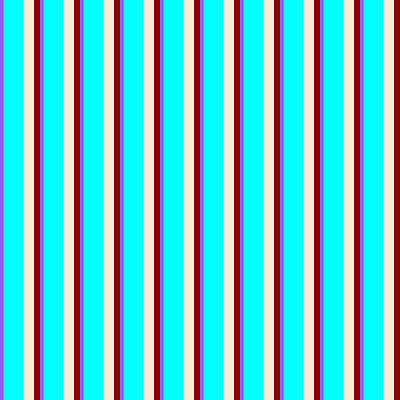 [ Thumbnail: Medium Slate Blue, Cyan, Beige, and Dark Red Colored Pattern of Stripes Duvet Cover ]
