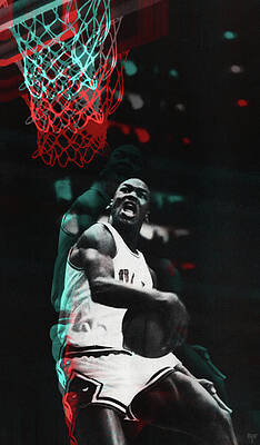 Michael Jordan Chicago Bulls Retro Vintage Jersey Closeup Graphic Design  Mixed Media by Design Turnpike - Fine Art America