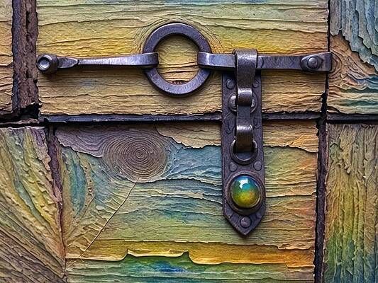 Rustic Wall Art featuring the digital art Micro Lock by Eris And AI