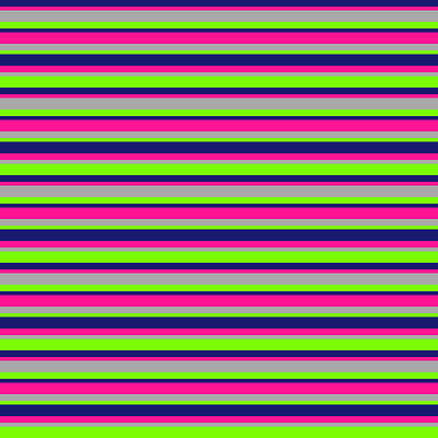 [ Thumbnail: Midnight Blue, Deep Pink, Dark Gray, and Green Colored Lined/Striped Pattern Art Print ]