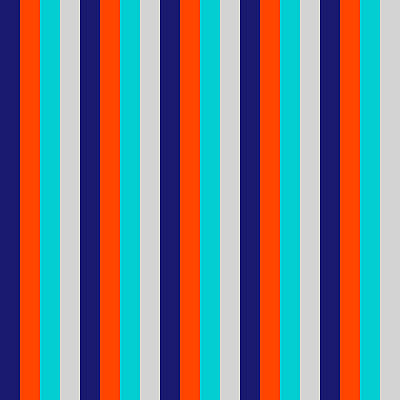 [ Thumbnail: Midnight Blue, Red, Dark Turquoise, and Light Gray Colored Stripes Pattern Acrylic Print ]