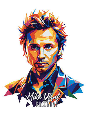 Wall Art - Digital Art - Mike Dirnt, Greenday #1 in WPAP Pop Art by Vector Artnesia