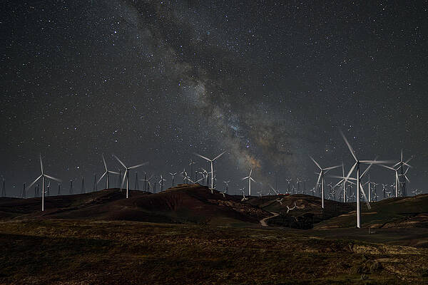 Milky Way Over Windmills 2 by Lindsay Thomson Milky Way Over Windmills 2 by Lindsay Thomson