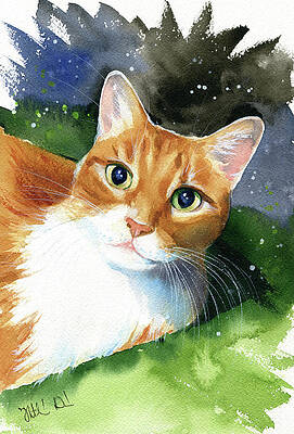 Wall Art - Painting - Milo Ginger Cat Painting  by Dora Hathazi Mendes