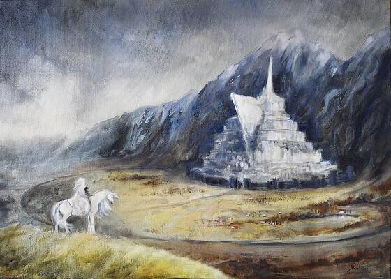 Minas Tirith, The White City of Gondor - The Lord of the Rings Art Yoga Mat  by Aneta Soukalova - Pixels