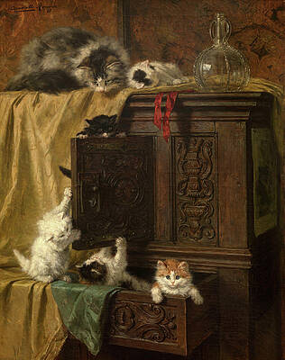  Painting - Misbehaving 1897 by Henriette Ronner-Knip