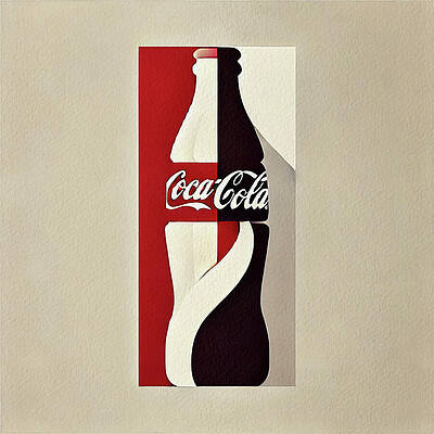 Wall Art - Painting - Modern Typography Abstract Coca Cola Bottle Painting A Fusion of Pop Culture and Fine Art by Bob Orsillo
