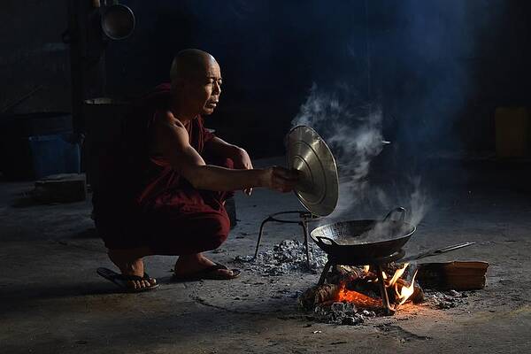 Wall Art - Photograph - Monk in the kitchen by Robert Bociaga