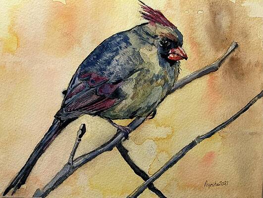 Orginal art Redwing portrait painting- Orginal watercolor painting Wall decor hand signed Bird art Cute bird