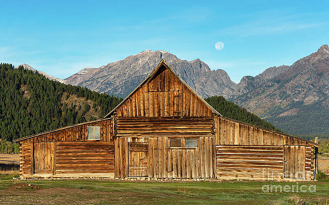 Moon over a barn by Izet Kapetanovic Moon over a barn by Izet Kapetanovic
