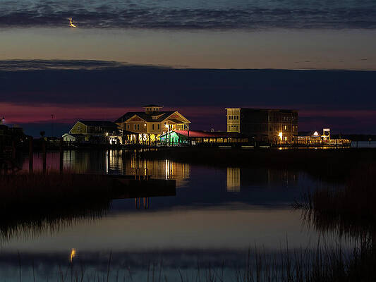 Moon over Southport Yacht Basin by Nick Noble Moon over Southport Yacht Basin by Nick Noble