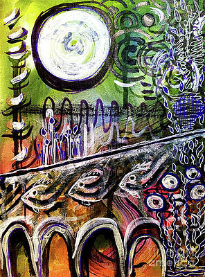 Wall Art - Mixed Media - Moon Shine Bright Throughout The Night by Mimulux Patricia No