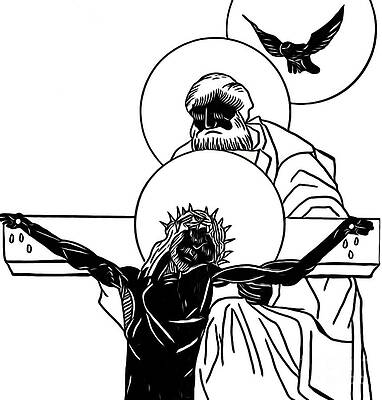 Wall Art - Drawing - Most Holy Trinity All Good Things to All People Drawing Abstract Expressionist by Rose Santuci-Sofranko